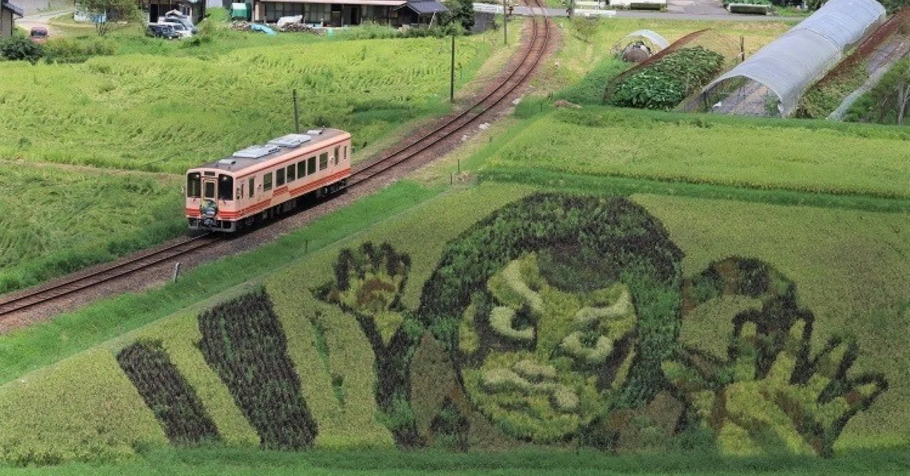 明智鉄道と田んぼアート(2022)｜昭和の鉄道愛好家