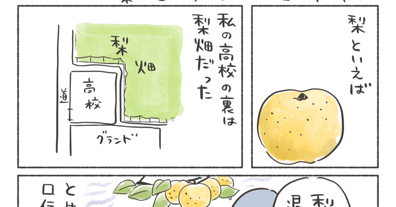 【エッセイ漫画】梨と母校