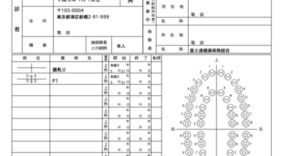入門歯科保険診療-カルテの書き方-｜矢嶋歯科医院／カルテメーカー