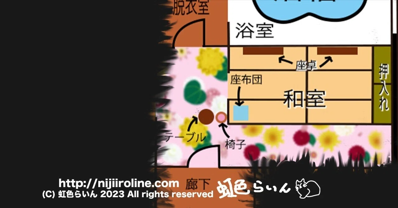 第8章、寮(3階、1番奥の部屋、和室)ー7 「みお、じゃなくて澪木ですわ、川の中で水先案内人の役目をしますのよ。」|虹色らいん