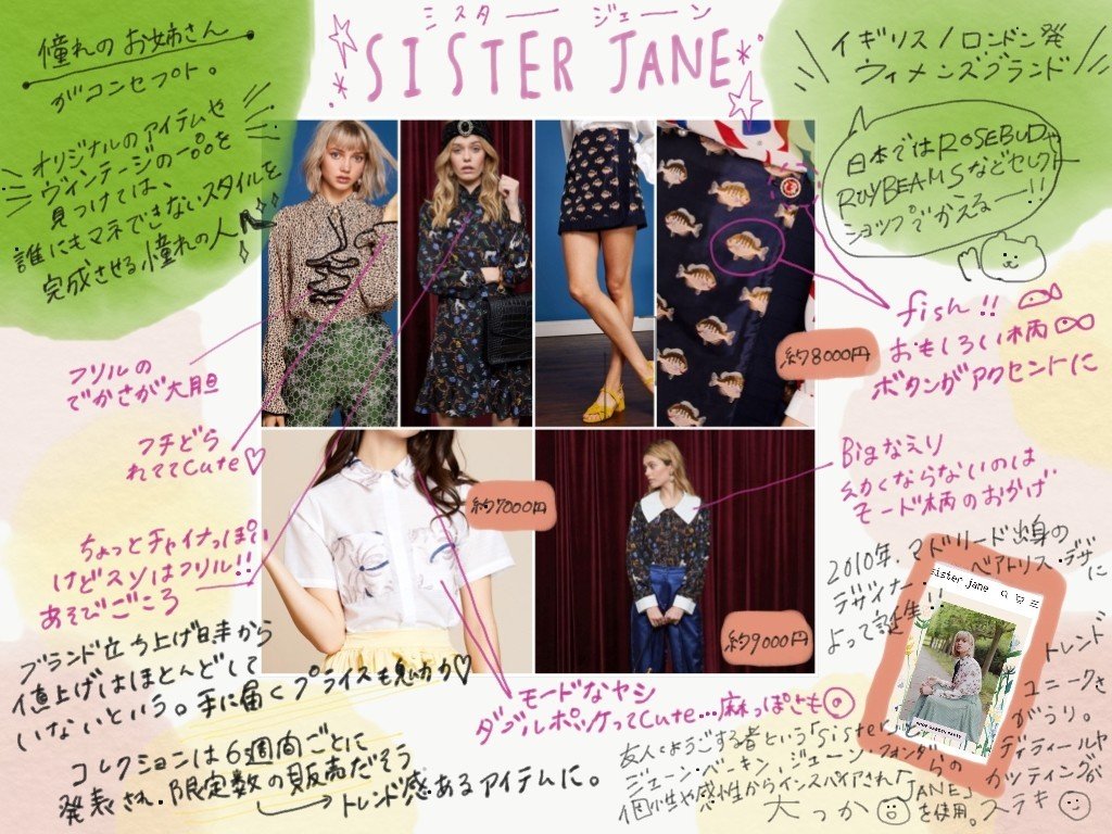 洋服ブランドノート Sister Jane 大つか Note