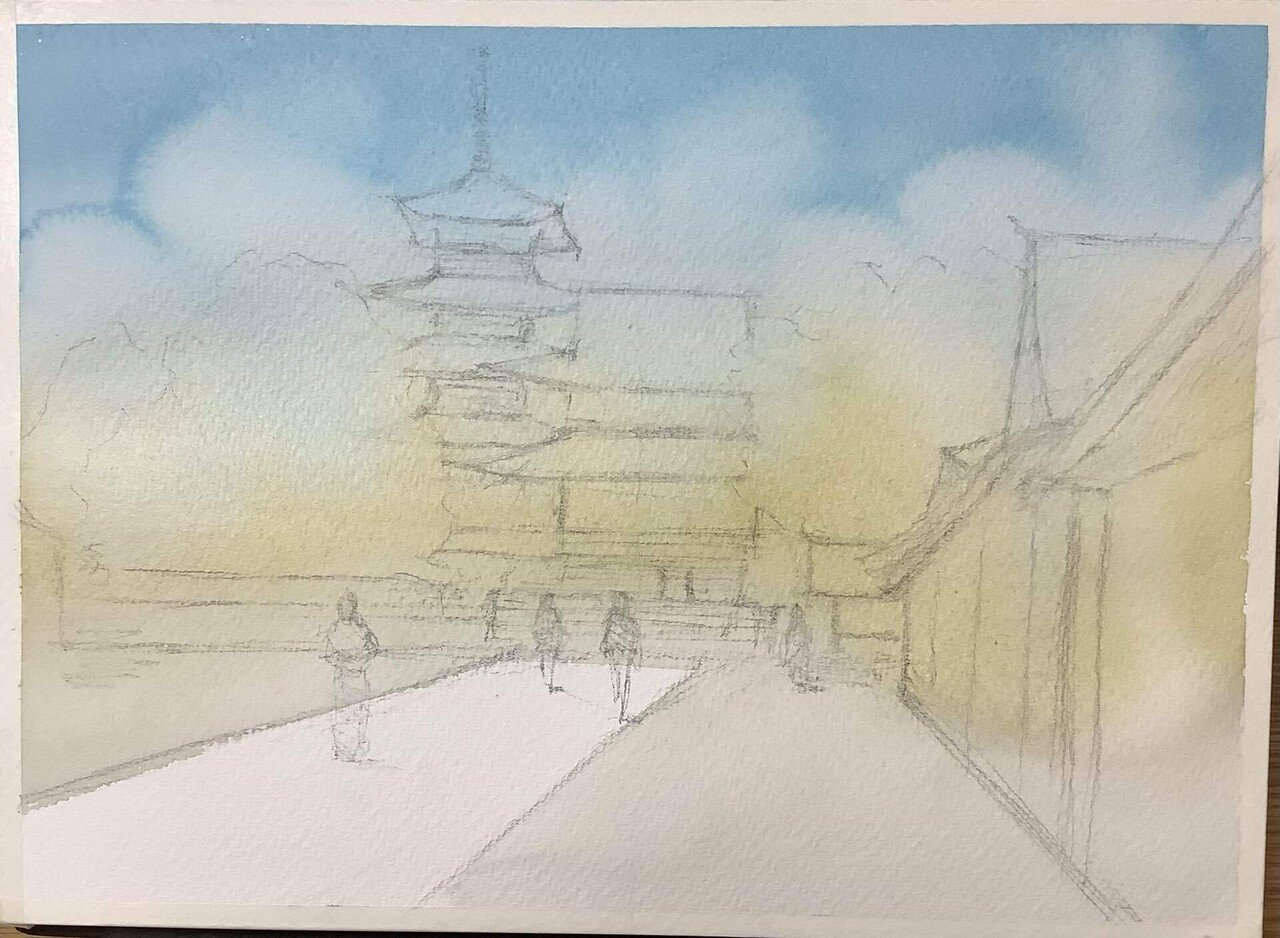 ◇s.koide 油彩画 夕焼けの法隆寺 ◇s.koide 油彩画 夕焼けの法隆寺 - メルカリ
