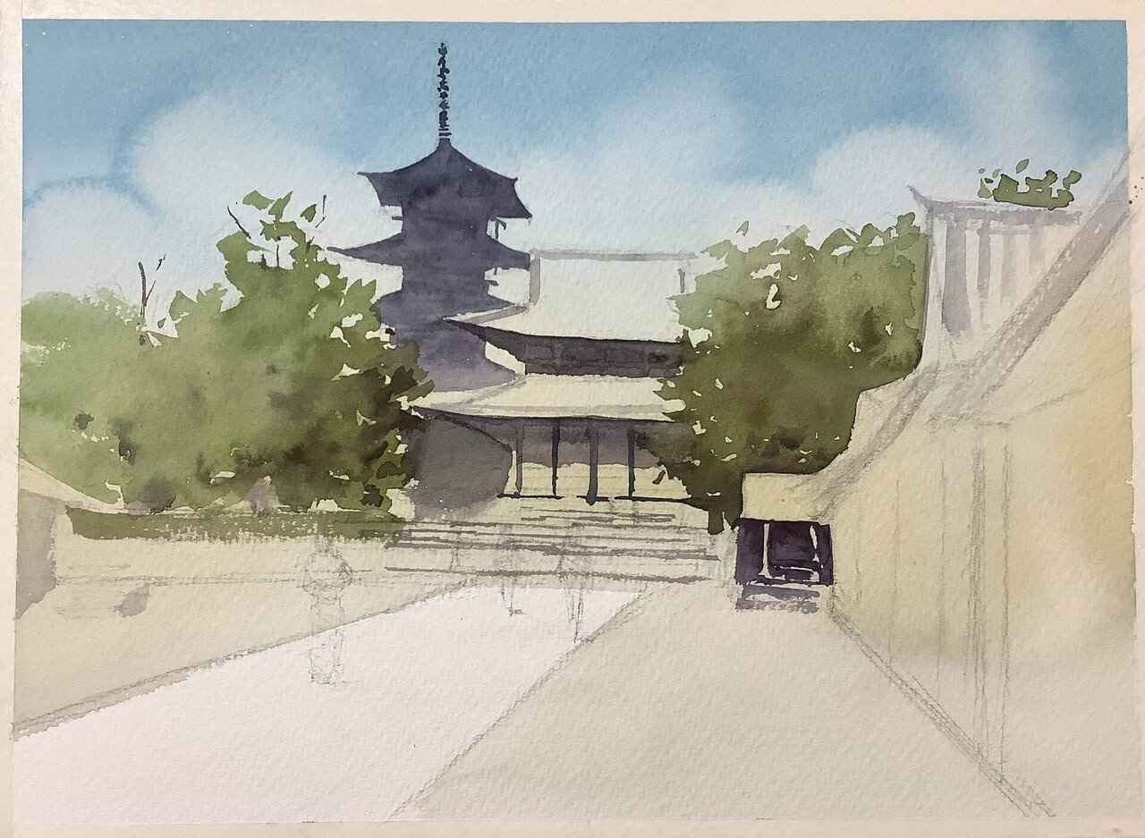 有名国際展作家「パリ鳩の居る風景」D・リトグラフ直筆サイン入り