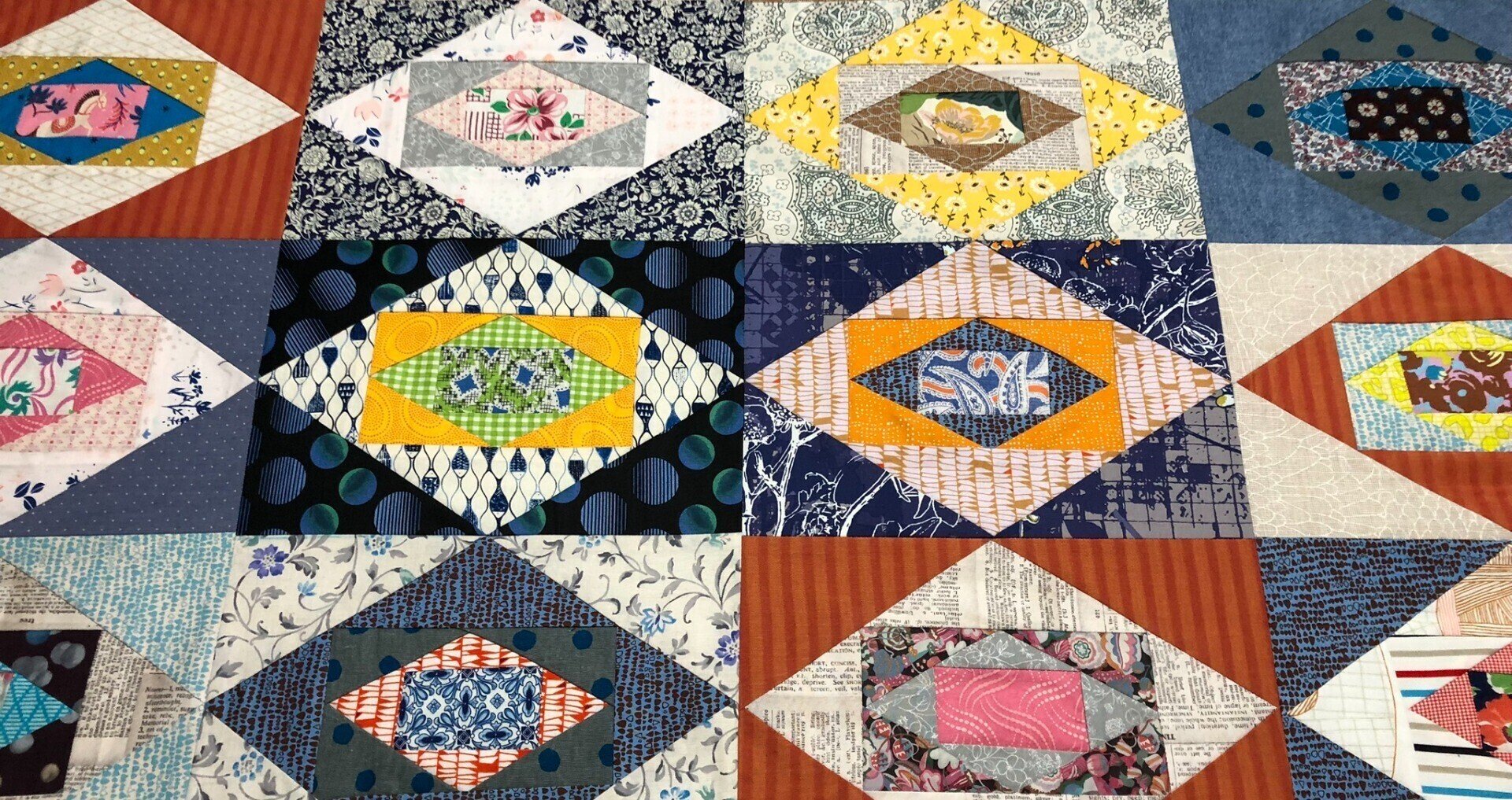 オレンジピールキルトのハンドピーシング | Quilt Talk