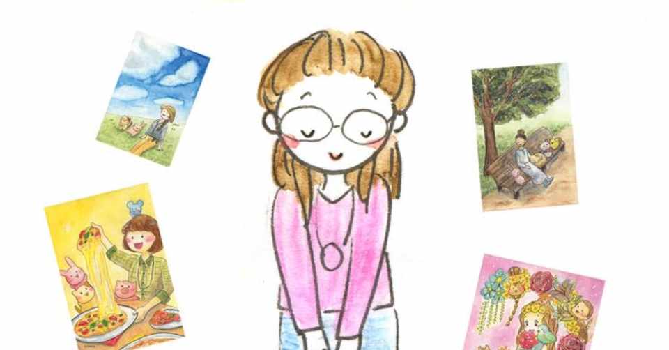 ポストカード展ありがとうございましたイラスト おちゃも イラストレーターお仕事募集中 Note