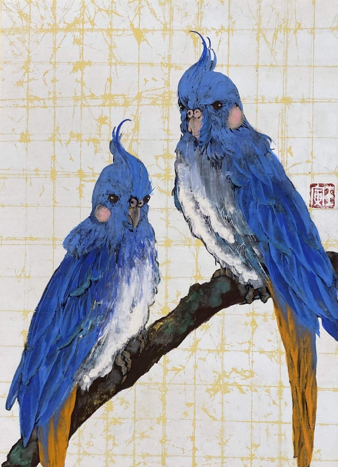 青い鳥 鳥 動物 幻想的 黒 ハンドメイド 原画 アート 絵画 画家 クレパス画 青い鳥 鳥 動物 幻想的 黒 ハンドメイド 原画 アート 絵画 画家