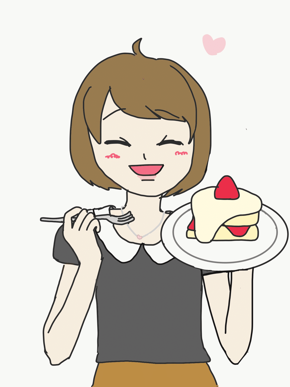 パンケーキを食べる女の子 抹茶パフェ Note