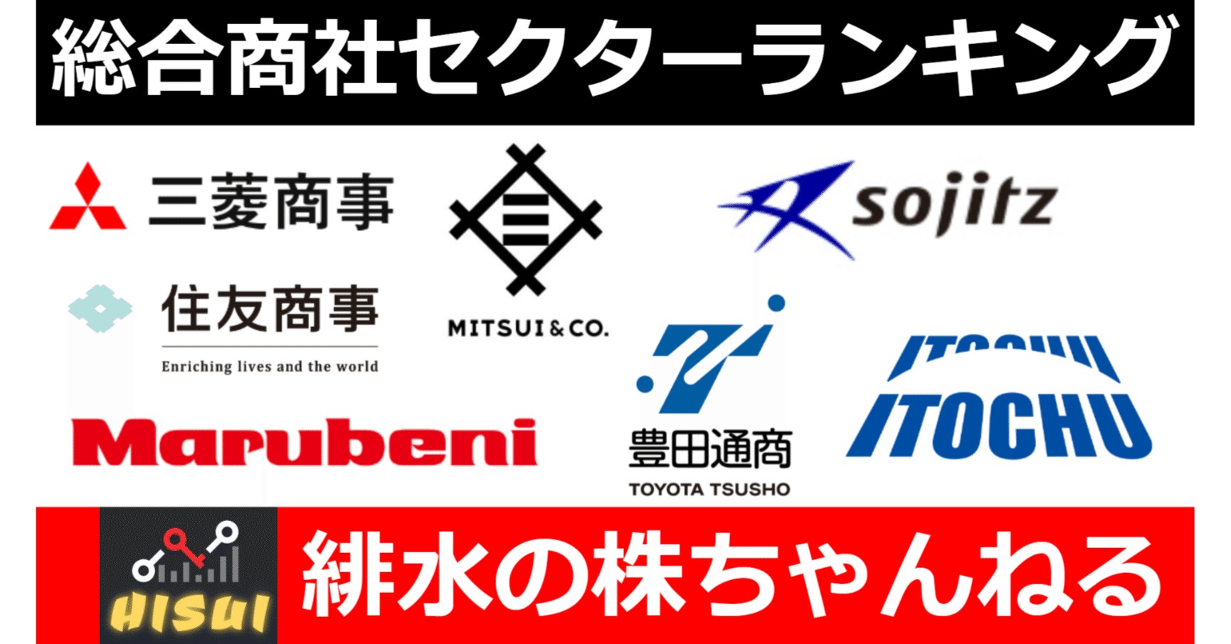 2023年２Q決算に向けて持てる総合商社銘柄ランキング｜緋水とももにの株ちゃんねる
