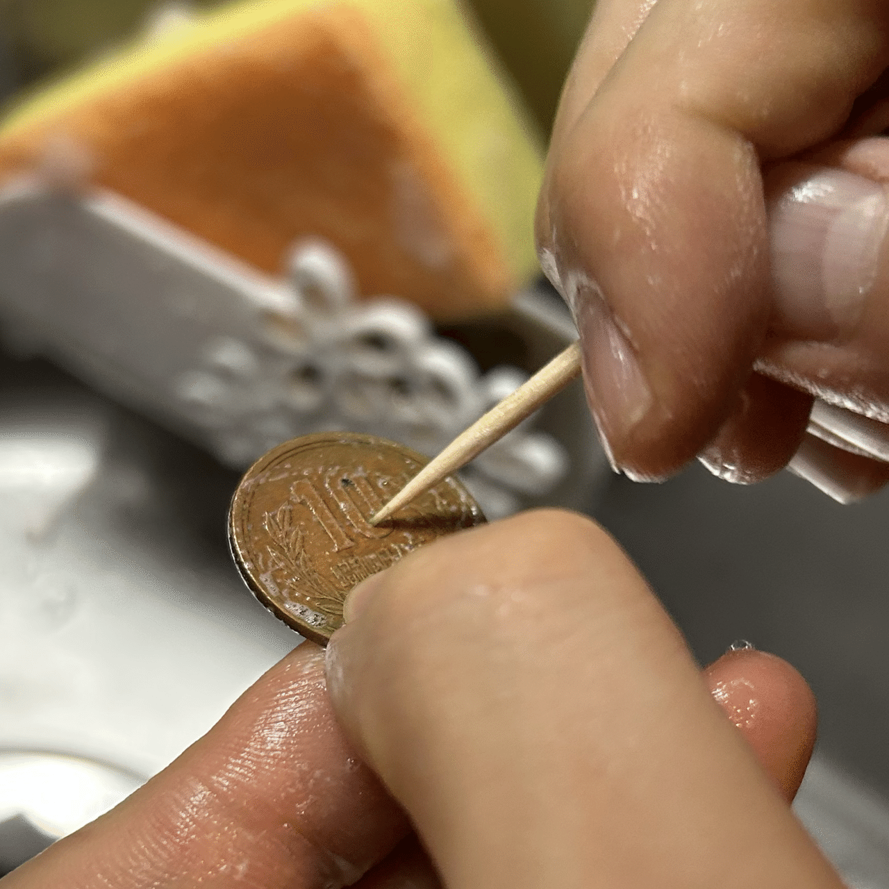 趣味探しの時間】家にあるもので10円玉を磨いてみた｜siro | ご飯・ディズニー・コラージュ etc.