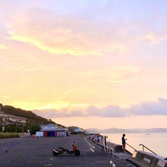 鎌倉、朝５時半の海岸にて