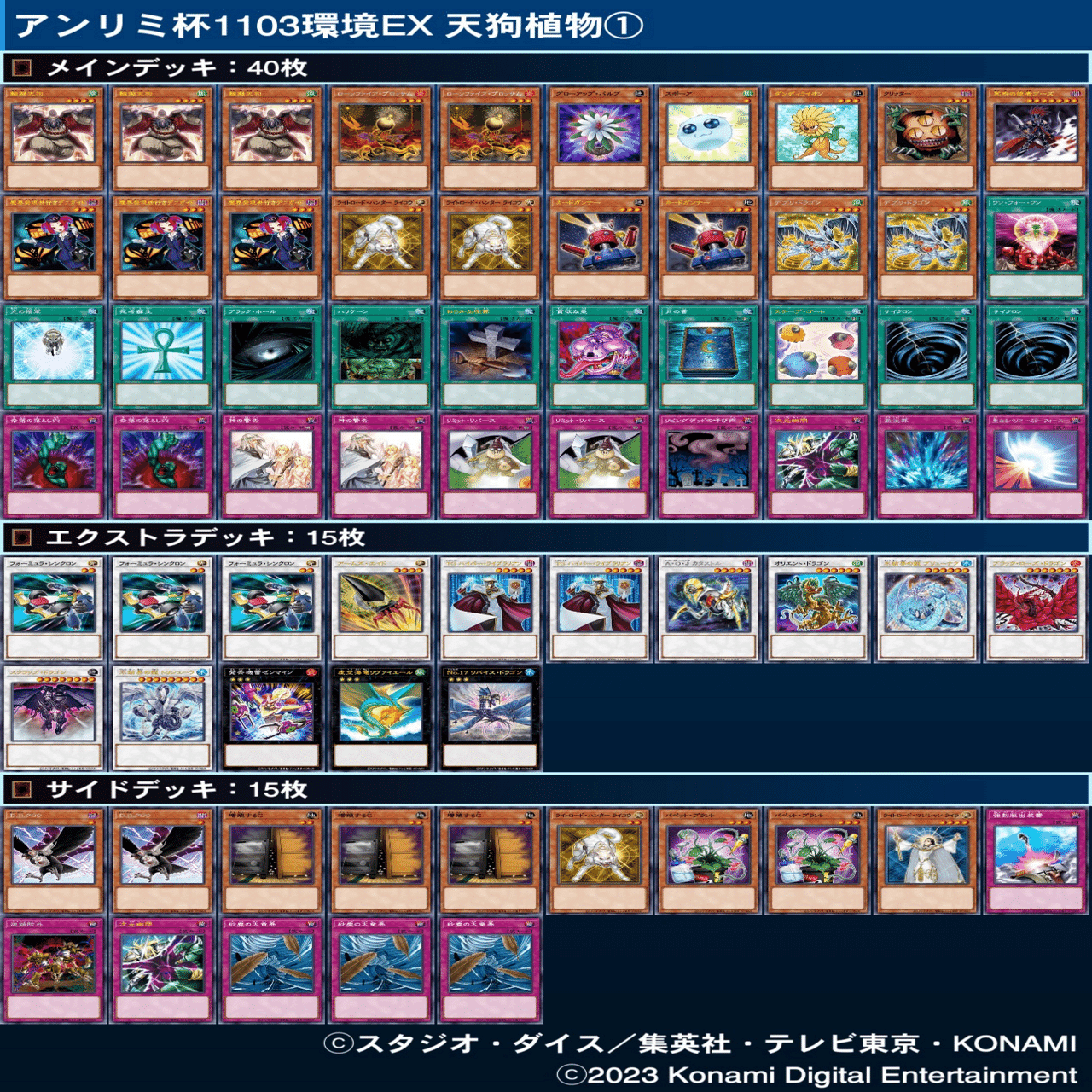 マスターデュエルのゲートボール大会-アンリミ杯1103環境EX 優勝デッキ