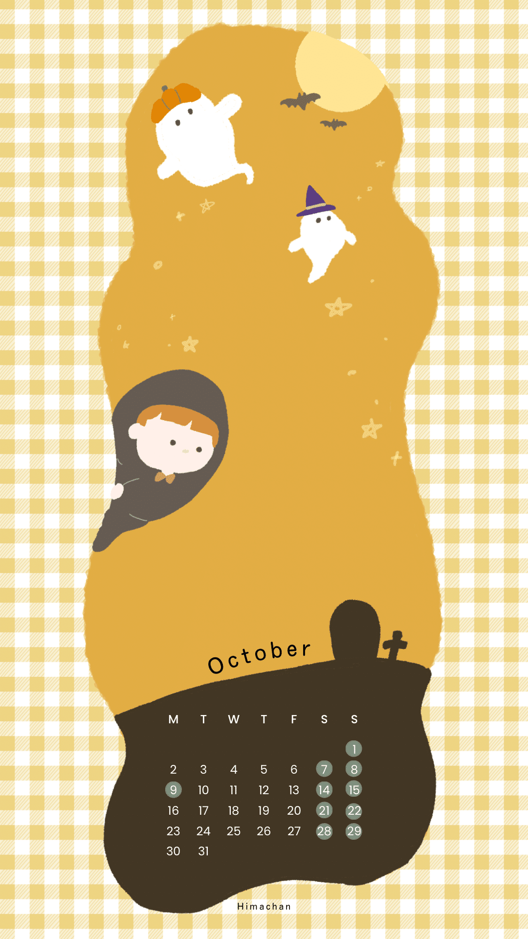 himachan 10月カレンダー｜ひまちゃん