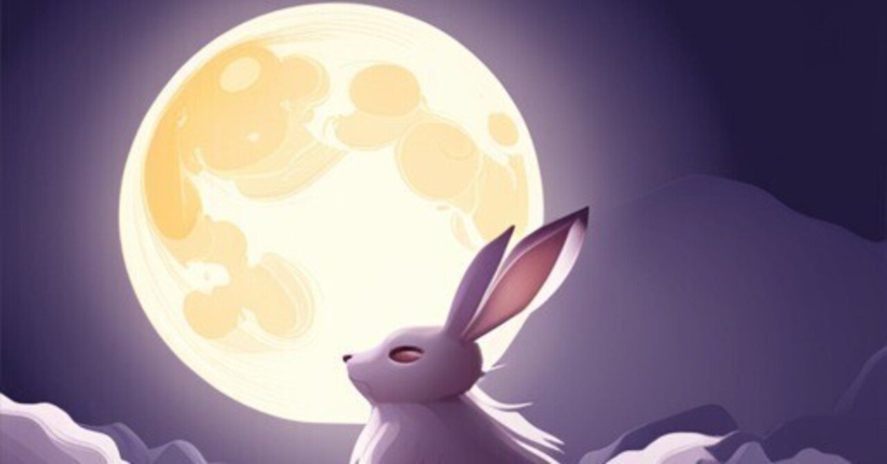 ゆめかわウサギ♡お月様 🌕🐇🍡🎑💫 Sharing wishes with friends on the moon