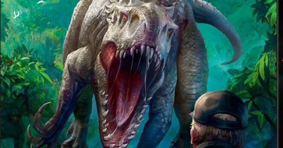 MTG  イクサラン　君臨するもの、インドミナス・レックス　ロゴ入り　hoil 君臨するもの、インドミナス・レックス (Jurassic World