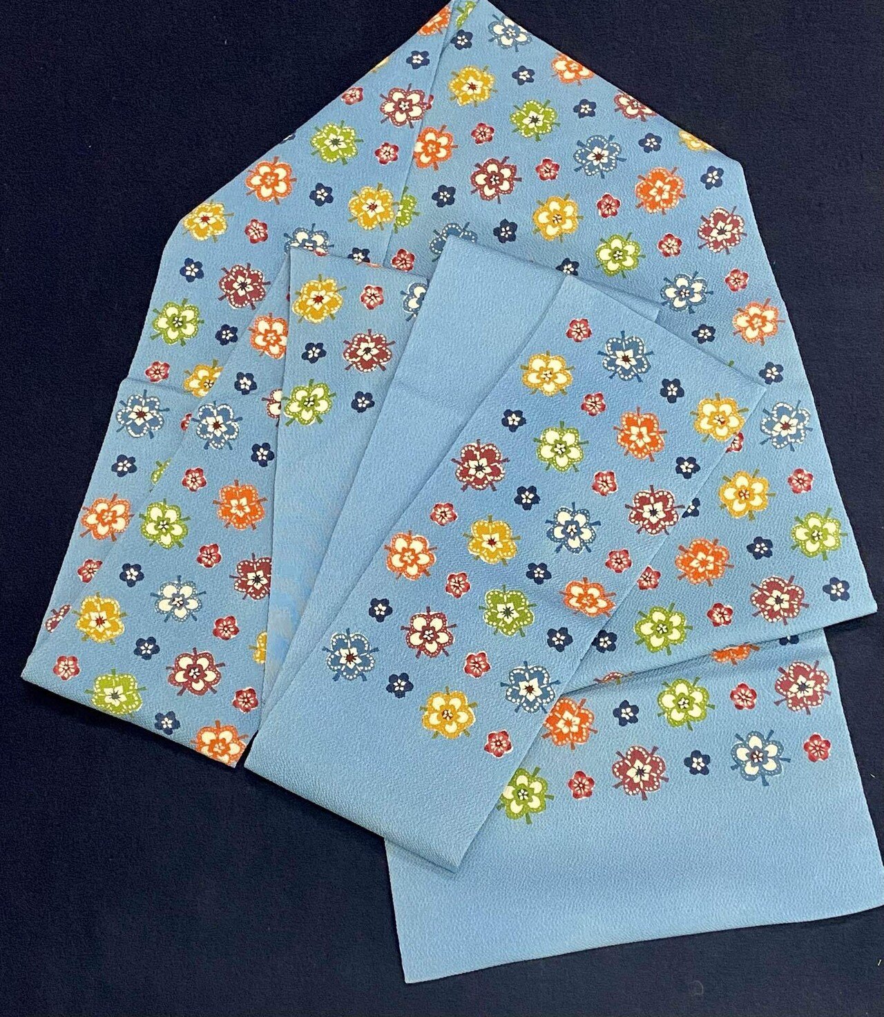 縮緬に梅の花型染名古屋帯｜夢吉きもの