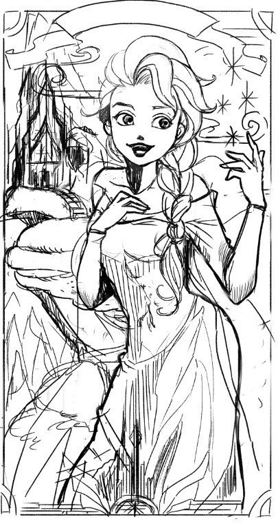 冬至が誕生日ということでアナ雪イラストを描かれてるフォロワーさんの間でエルサ祭りが繰り広げられていたので参加したかったけど間に合わなかったエルサ 絵 落書きからのペン入れ 着色 仕上げの作業が苦手だし時間 ランジ Lineスタンプ販売中 Note