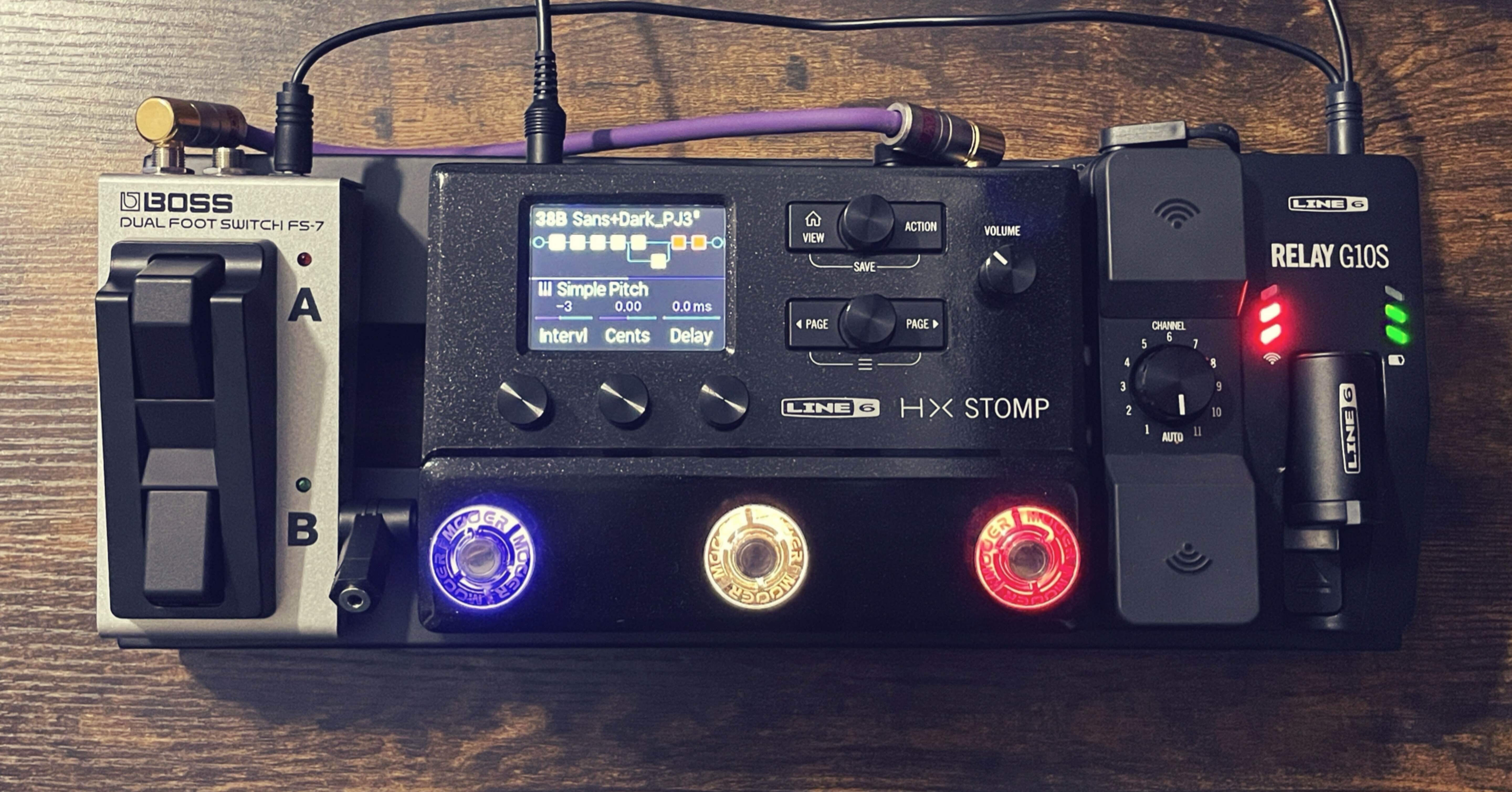 エフェクターボード hx stomp bluesky など ハードケース付き