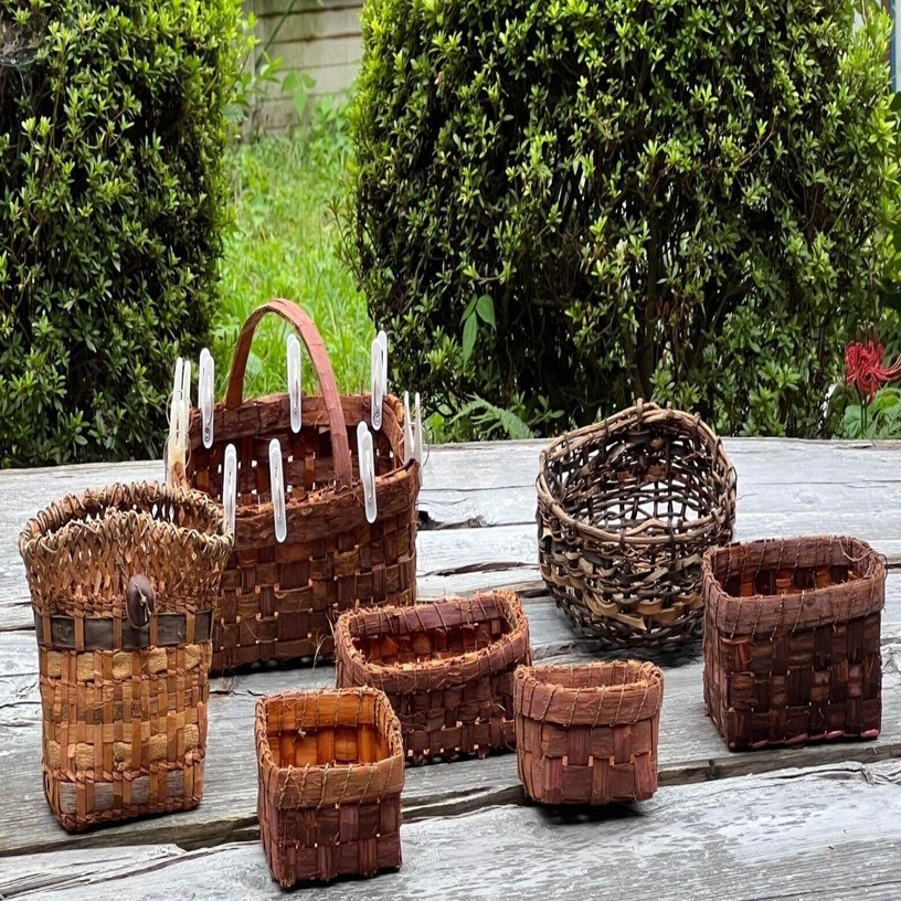 樹皮でかご作り♪！🌲自作のひごを使って🌿10月のかご編みワーク