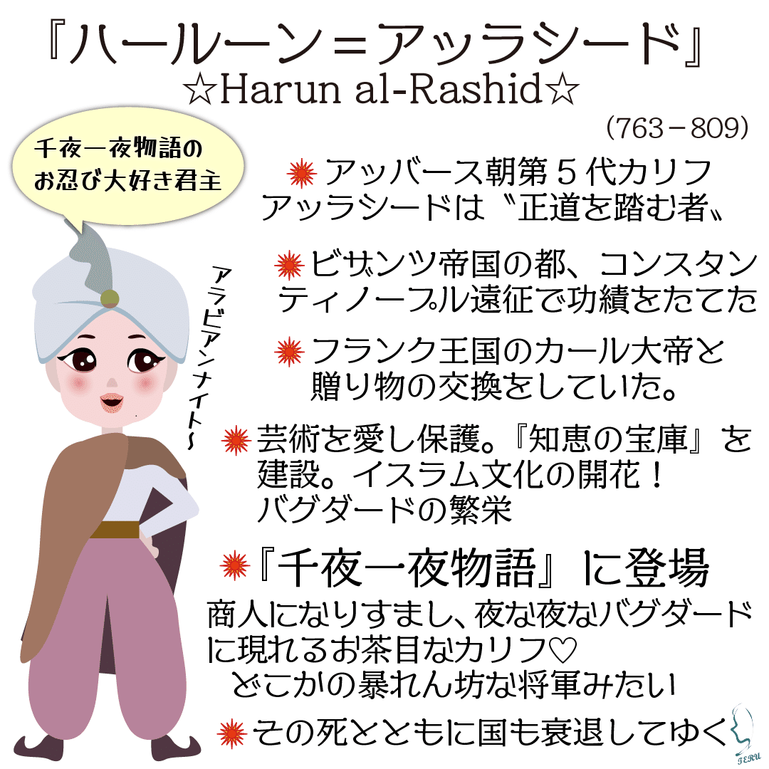 アッバース朝最盛期のカリフ『ハールーン・アッ＝ラシード』の