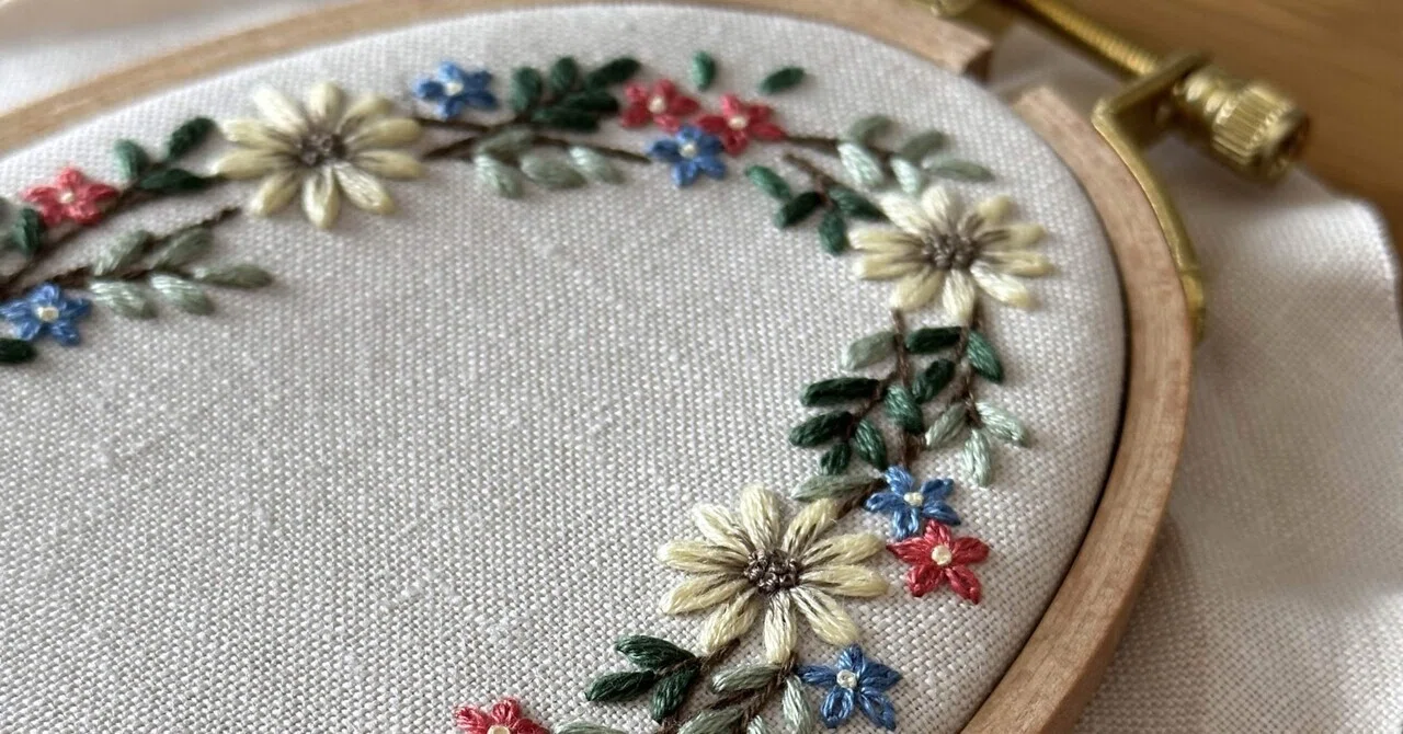 花の刺繍 Today Is A Good Day チクチク刺繍DAY｜はなこまち/刺繍作家