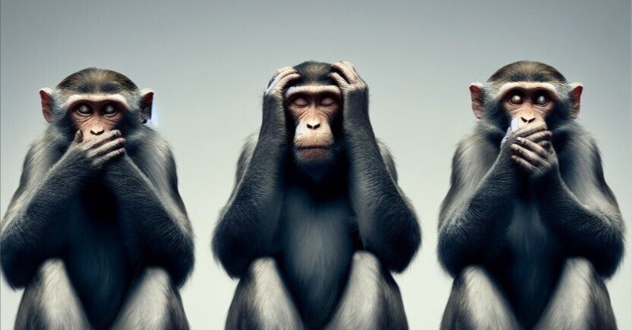 Dall-e3でも難しい「見ざる、聞かざる、言わざる」を描くことw｜足立 明穂