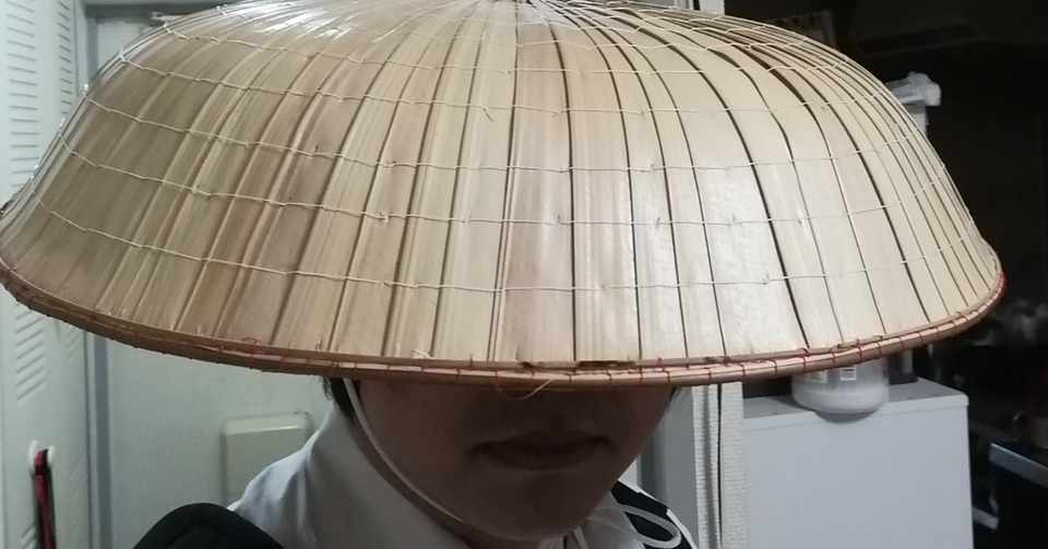 三度笠で大雨の中 チャリ通勤チャレンジ 奴隷占い師はかせ Note