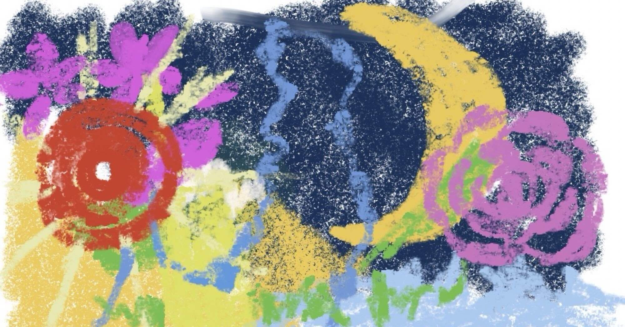 デジタルでクレヨン画｜shiroiro