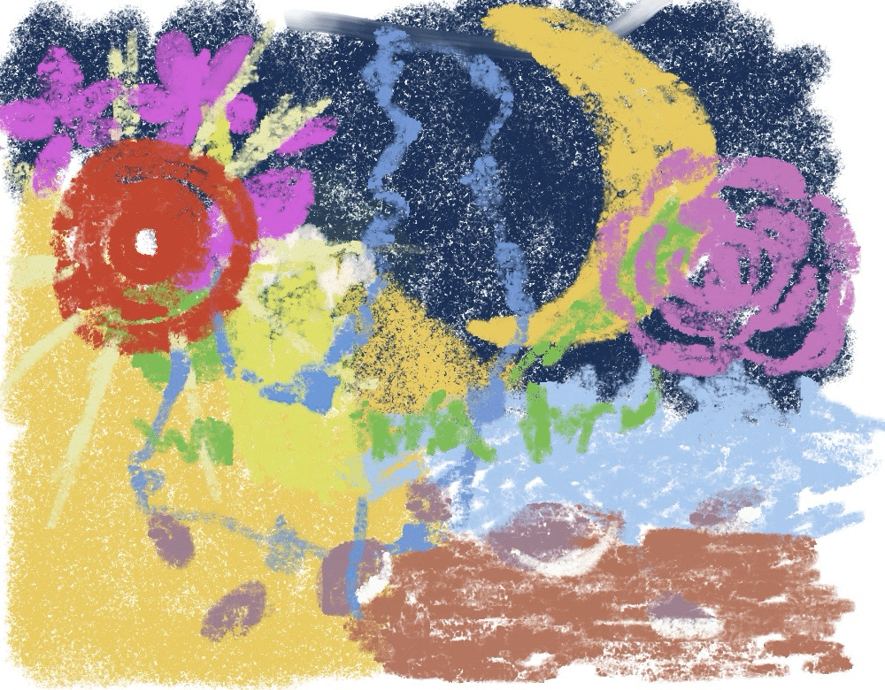 デジタルでクレヨン画｜shiroiro