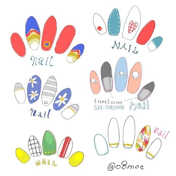 ネイルデザインイラスト130個まとめ オオハチ Note