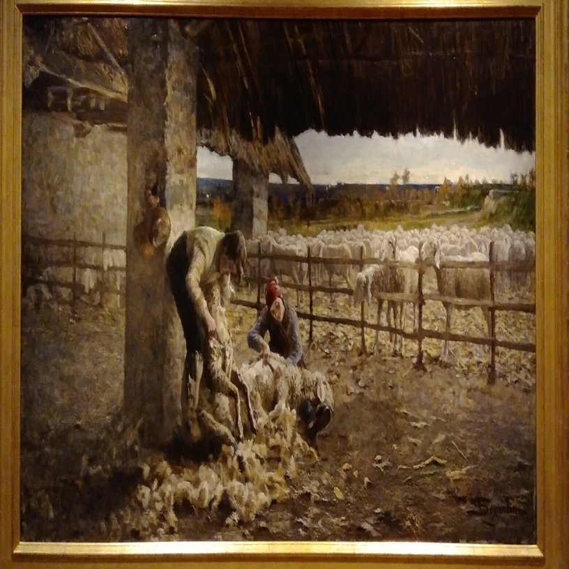 1884 セガンティーニ 羊の剪毛 The Sheepshearing｜あちこち てくてく