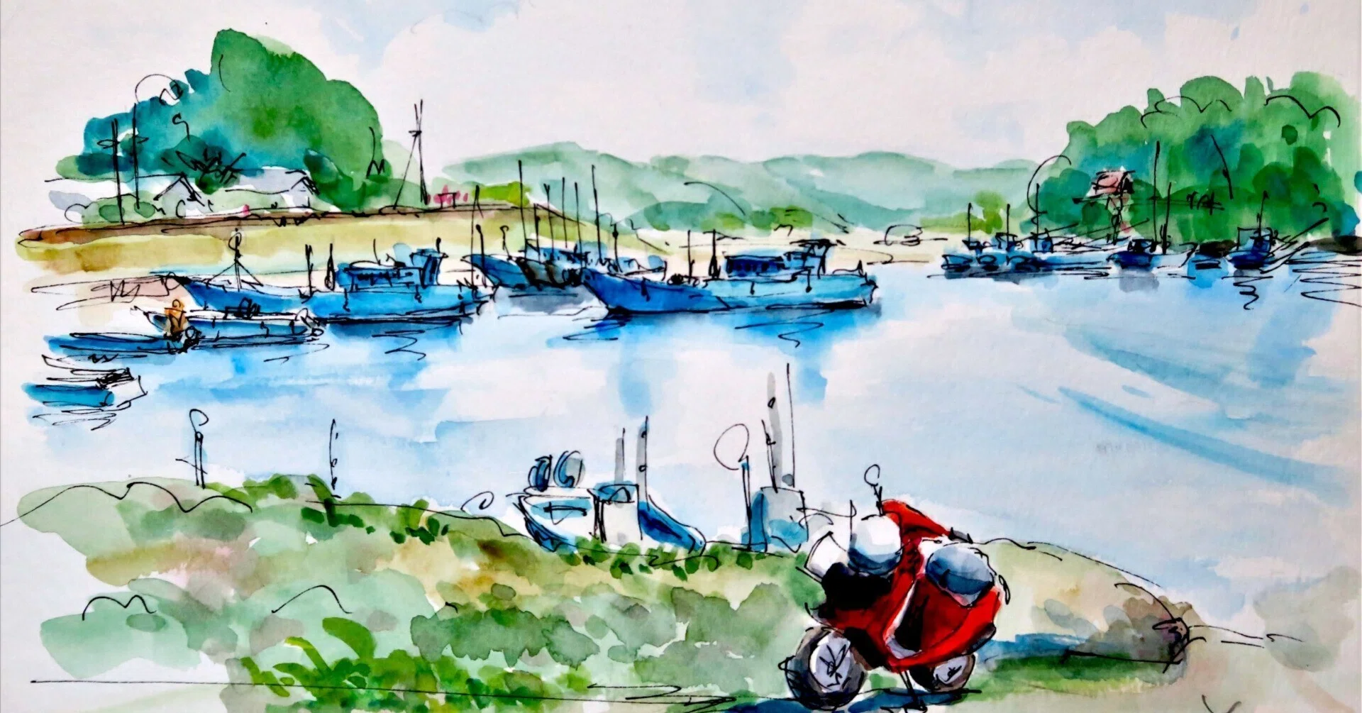 本州最南端の港町 -南紀・串本-／海辺の水彩画｜海の音 - umi no oto