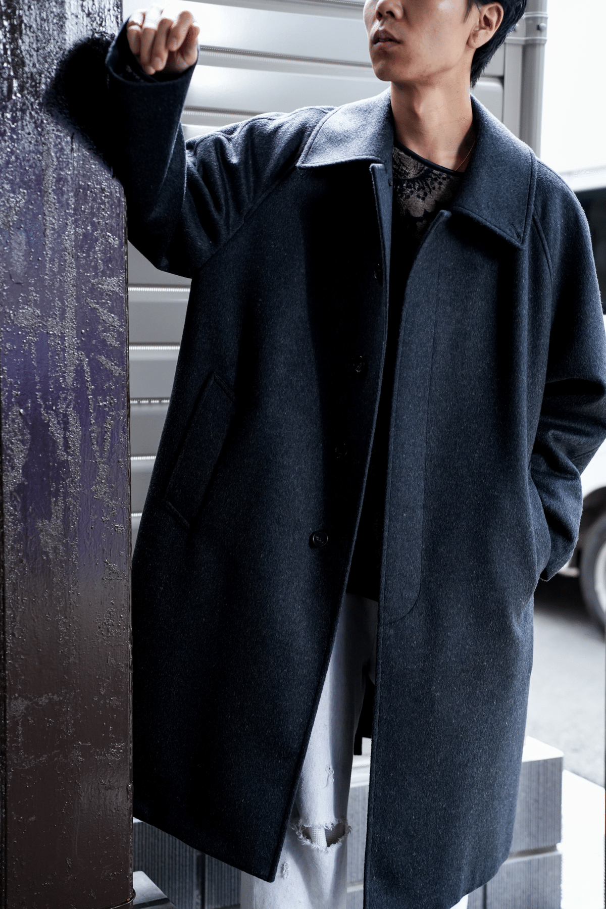 クリスチャンディオール レザーステッチトリム付 ウールブークレー