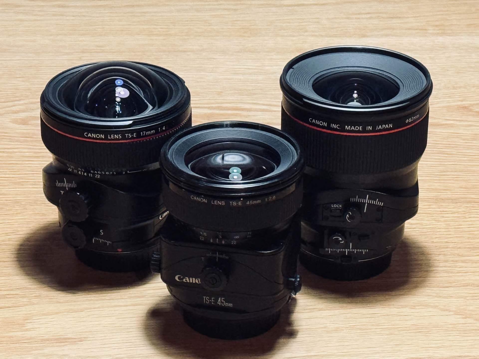 昨日使ったティルトシフトレンズ。CanonのTS-E 45mmだけ旧型のまま