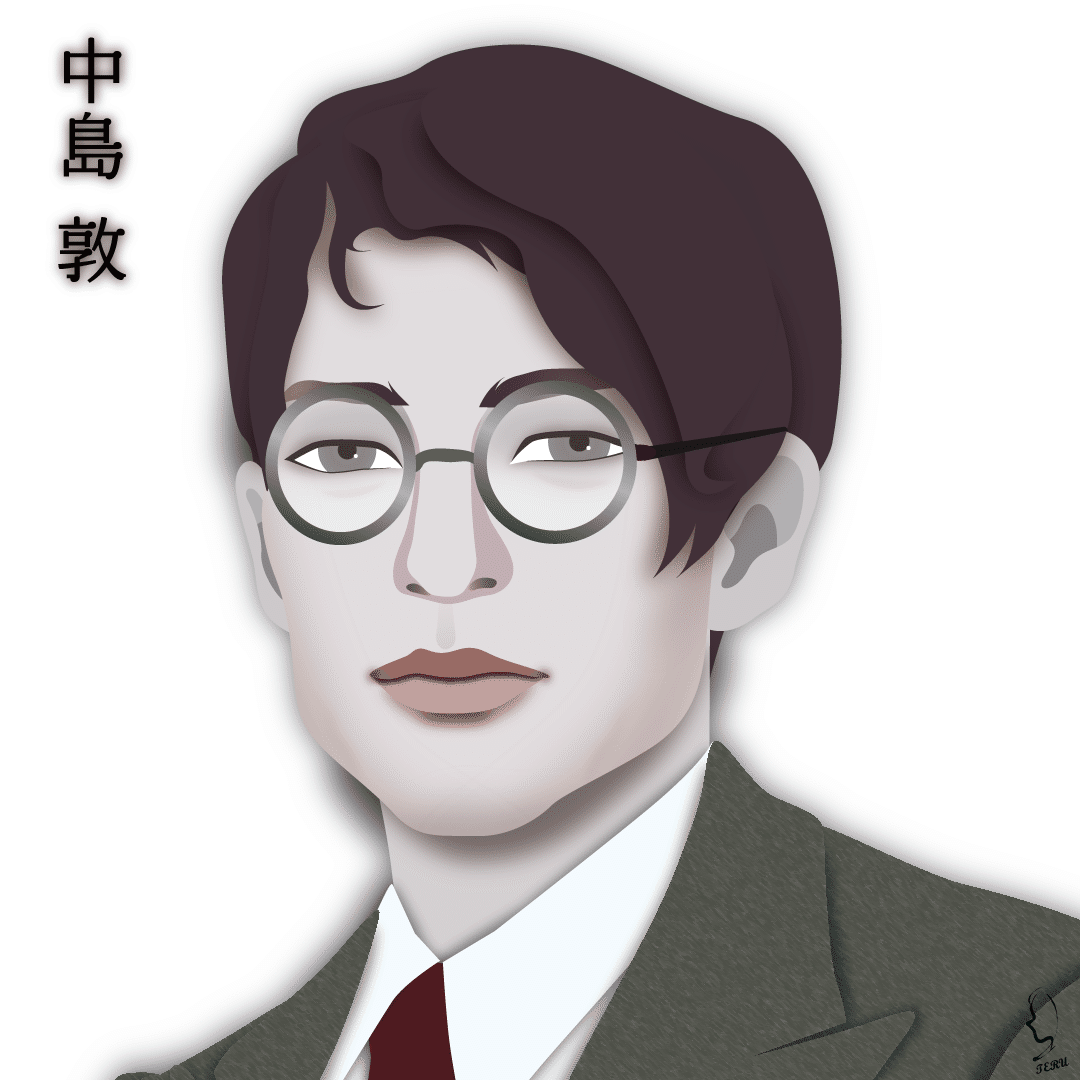 日本の小説家📚“山月記”の『中島 敦』のイラスト🎨｜輝っち