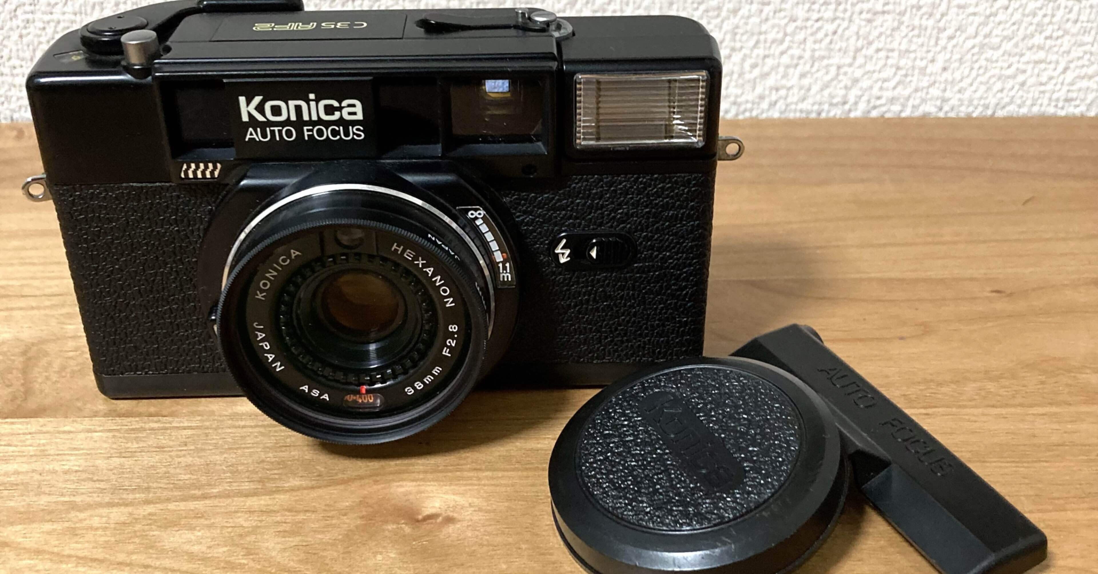完動品◇極美品【昭和レトロ◇優しく懐かしい写り】人気の黒◇Konica
