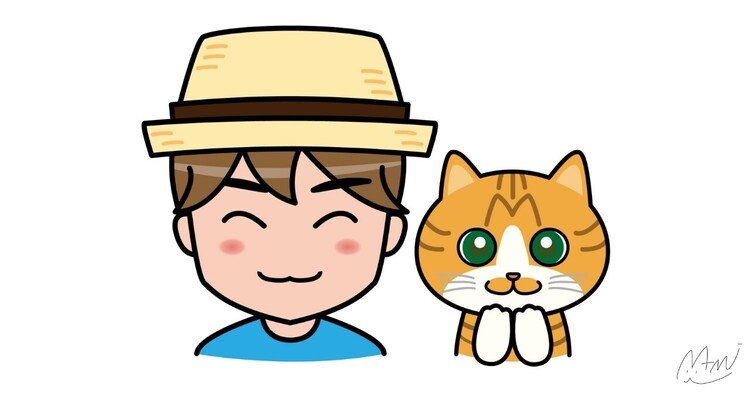 YouTuberの詠川いろはさまからご依頼いただきましたご本人と愛猫の似顔絵です
