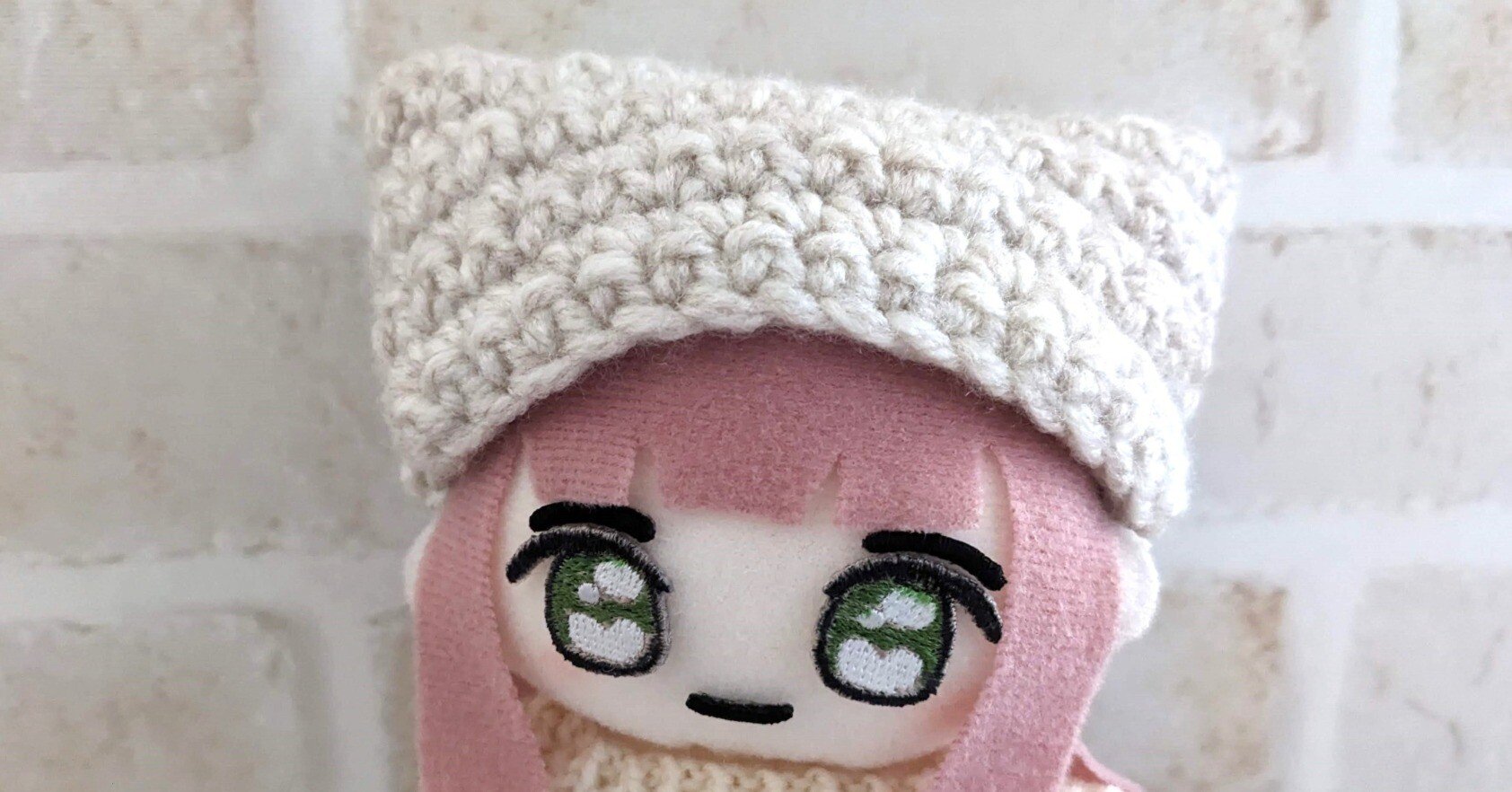 かぎ針】編み物初めてさん向け② ぬい・ドール用 四角モチーフ2枚で