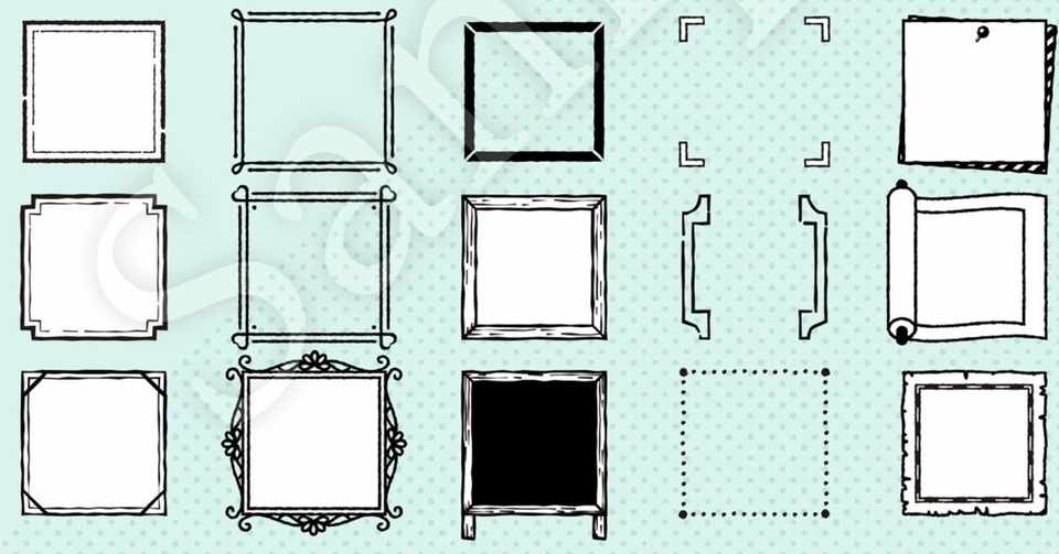 手書き風アピアランスフレームセット イラレ職人 コロ Note