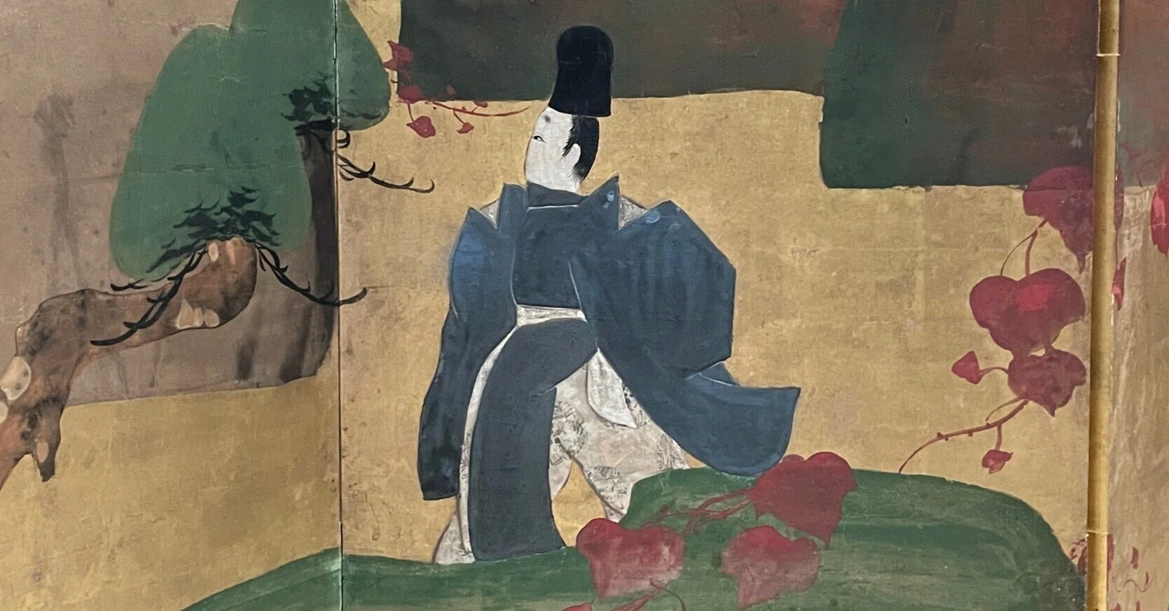 骨董   江戸名所   十二ヶ月   屏風法下画 入試頻出の『伊勢物語 東下り』を、深江芦舟《蔦の細道図屏風》を見