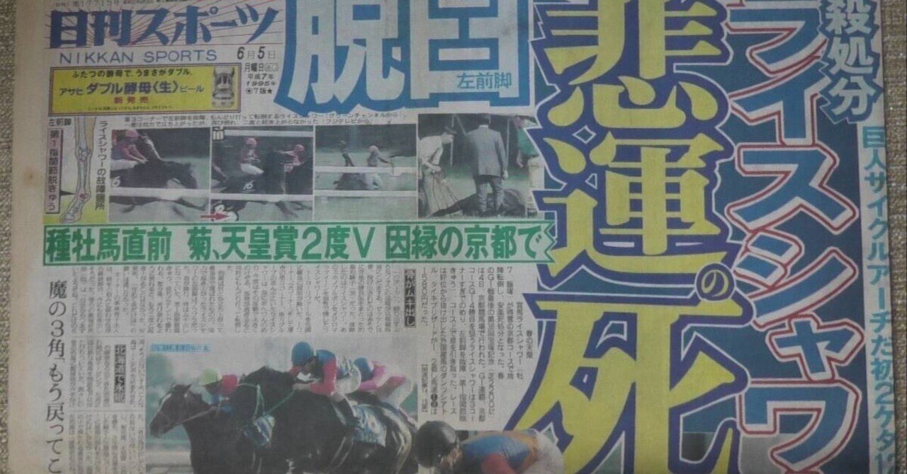 殺処分ライスシャワー悲運の死」日刊スポーツ新聞1995(平成7)年6月5日