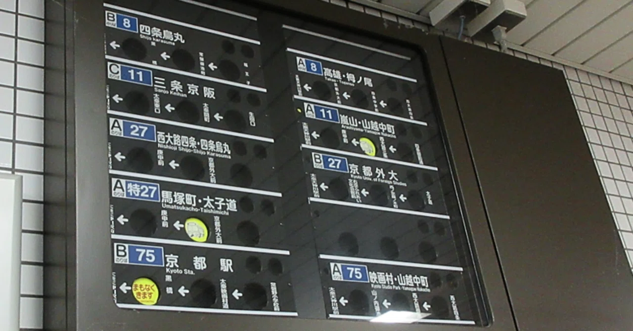 新涼の京都観光「反転フラップ式案内表示機」｜ヤマダナガヲ / 観光記