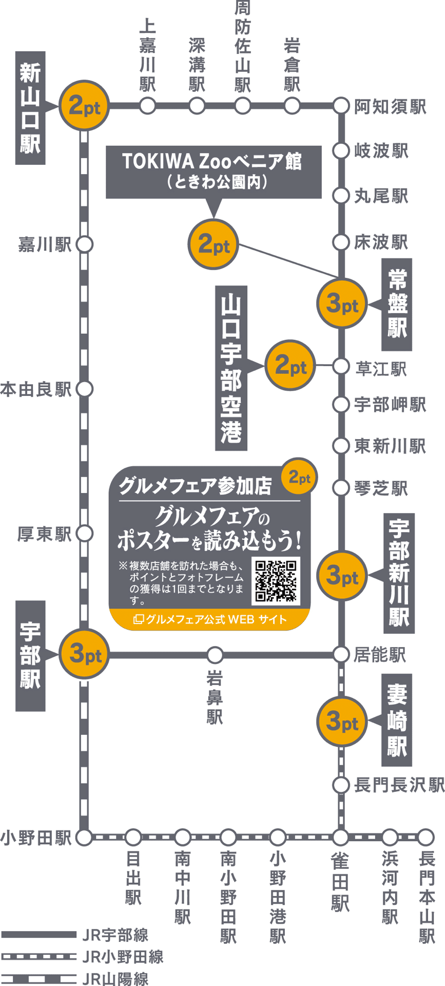 JR宇部線・JR小野田線】スマホスタンプラリー【まちじゅう