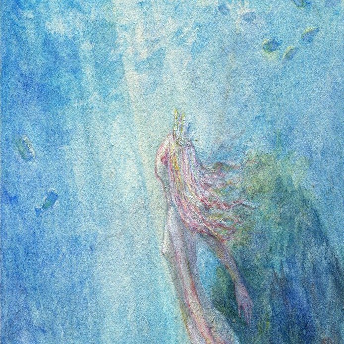 月兎-Tsukito-︎︎さま専用（原画）記憶を映す海【A5／水彩画／#2728