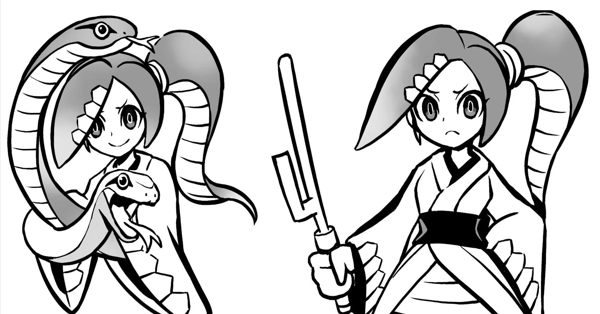 キャラデザ-ラフから完成まで】「妖巳とワビ助」ようかいとりもの 