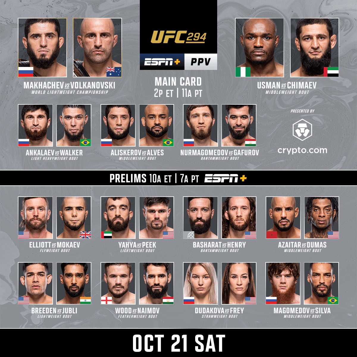 UFC294】これはもう魔界決戦。【メインイベント以外の注目試合