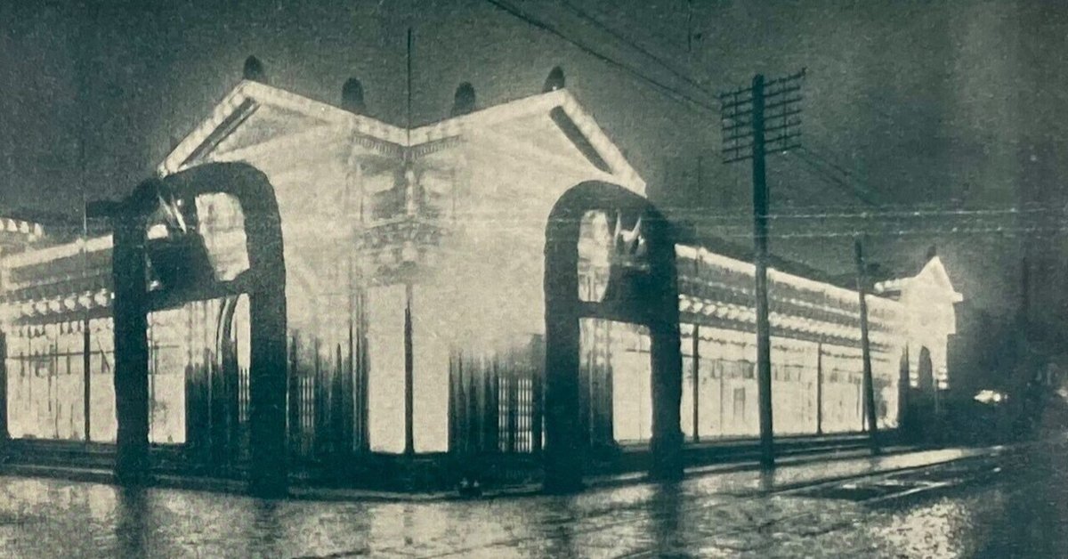 夜の大丸呉服店：『ハガキ文学』の口絵写真｜表現急行の人