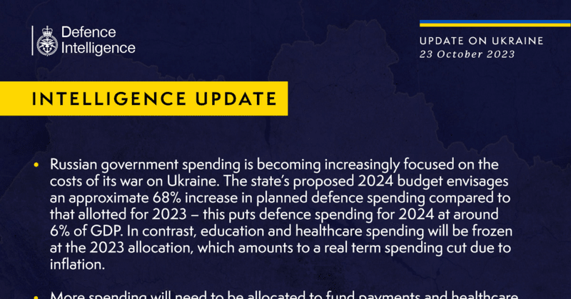 【和訳】英国国防相 ウクライナ情報 23.10.2023