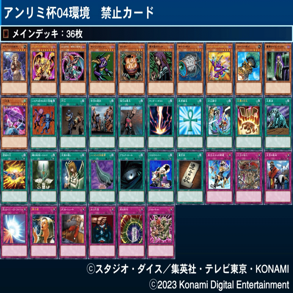 マスターデュエルのゲートボール大会-アンリミ04環境の禁止制限リスト