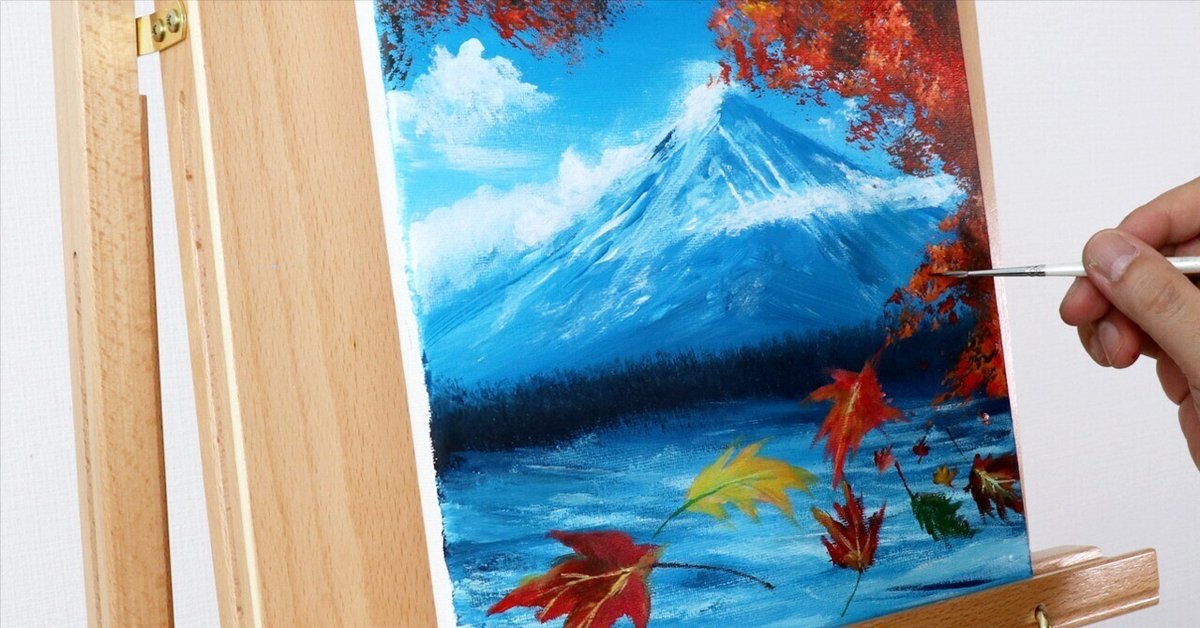 富士山】アクリル画 F3 風景画 いく 絵画