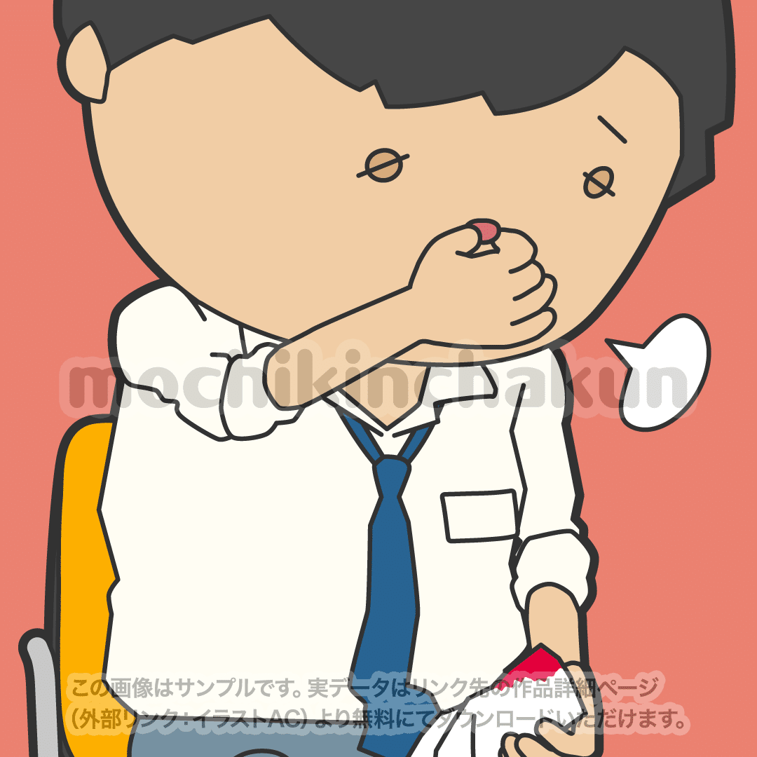 鼻血鼻水セット【無料素材／イラストAC】｜もちきんちゃくん, image size:1080x1080